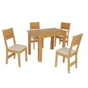 Ver imagem 1 de Conjunto Mesa Retangular Pérola Fosca com 04 Cadeiras - Bagum Bege Freijó