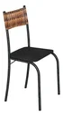 Ver imagem 2 de Kit 4 Cadeiras Atlanta Corino Tempest Preto e Rattan Carvalho Tubo Martelado