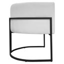 Ver imagem 5 de Poltrona Decorativa Recepção Luna Base de Ferro Preta - Branco Corino
