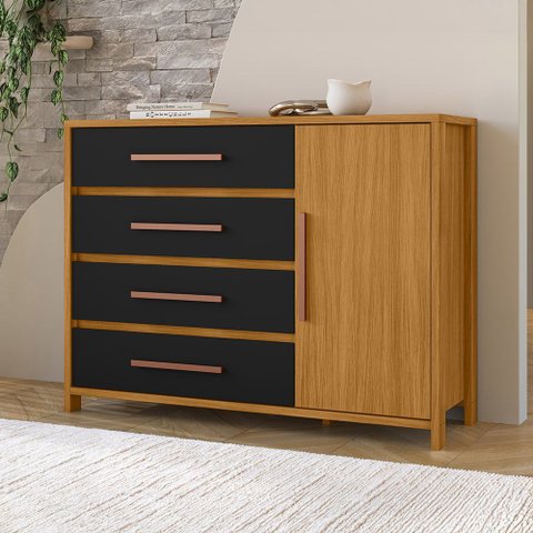 Cômoda 136cm 1 Porta 4 Gavetas - Ssx Multicoisas