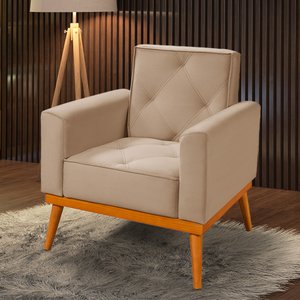 Poltrona Florença Veludo Bege