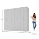 Ver imagem 3 de Guarda Roupa Casal 100% MDF 8 Portas 4 Gavetas Jatobá Yescasa