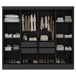 Guarda Roupa Casal 100% MDF 8 Portas 4 Gavetas Jatobá Yescasa - 2