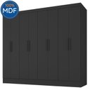 Ver imagem 2 de Guarda Roupa Casal 100% MDF 8 Portas 4 Gavetas Jatobá Yescasa Preto
