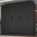 Ver imagem 1 de Guarda Roupa Casal 100% MDF 8 Portas 4 Gavetas Jatobá Yescasa Preto