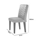 Ver imagem 4 de Mesa de Jantar Alvorada 180cm com 6 Cadeiras Liz Moderna Veludo Creme/off White/imbuia