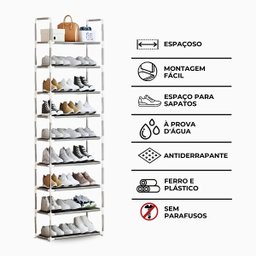 Sapateira Vertical com 9 Prateleiras Organizador para até 27 Pares de Sapatos - 9