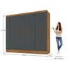 Guarda Roupa Casal 100% MDF 8 Portas 4 Gavetas Jatobá Yescasa - 4