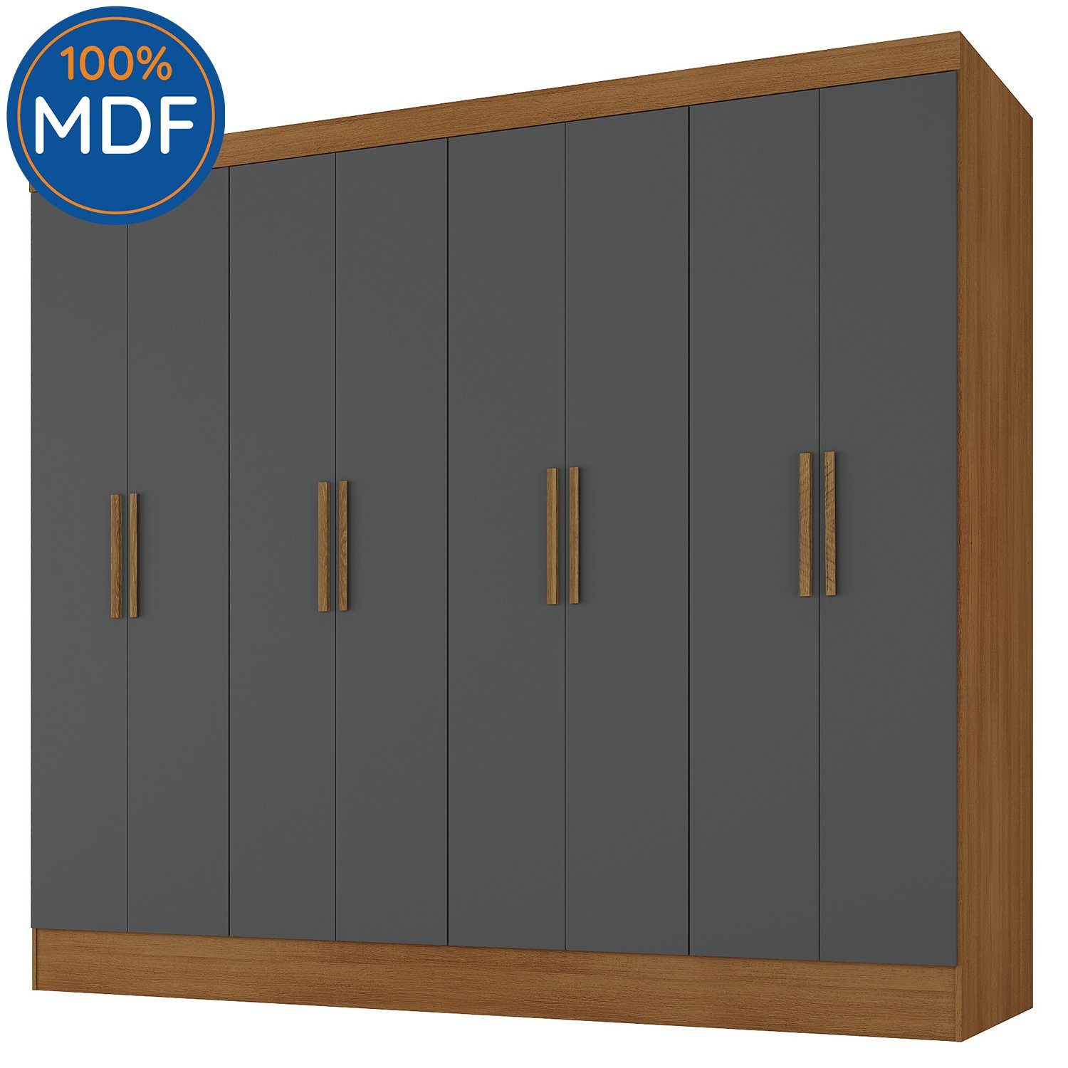 Guarda Roupa Casal 100% MDF 8 Portas 4 Gavetas Jatobá Yescasa - 2