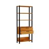 Kit 2 Peças com Escrivaninha 1 Gaveta 118cm e Estante Torre 2 Gavetas 100% MDF - 7