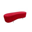Ver imagem 2 de Puff Decorativo Orgânico Alana Veludo Vermelho