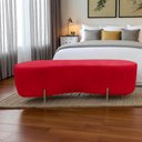 Ver imagem 7 de Puff Decorativo Orgânico Alana Veludo Vermelho