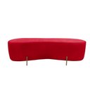 Ver imagem 3 de Puff Decorativo Orgânico Alana Veludo Vermelho