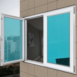 Película Adesiva Uv Profissional Refletiva Preto e Azul Espelhado 50x500cm - 5