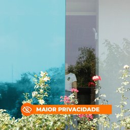 Película Adesiva Uv Profissional Refletiva Preto e Azul Espelhado 50x500cm - 2