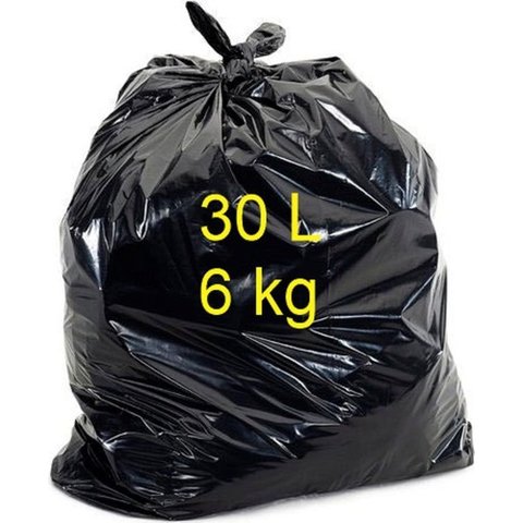 100 Sacos para Lixo Preto Reforçado 30 Litros