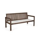 Ver imagem 2 de Banco de Jardim 3 Lugares com Almofada Madeira Maciça Yescasa Nogueira