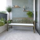 Ver imagem 1 de Banco de Jardim 3 Lugares com Almofada Madeira Maciça Yescasa Nogueira