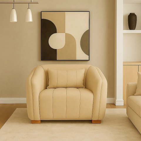 Poltrona Lilian Luxo Recepção Escritório Suede Branco:bege/liso