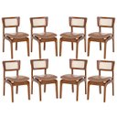 Ver imagem 1 de Kit 8 Cadeiras de Jantar Portugal em Madeira Imbuia com Tela Rattan Impermeável Caramelo L85