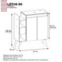 Ver imagem 4 de Gabinete Para Banheiro Em Madeira Lótus 80