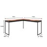 Escrivaninha Mesa de Canto em L 150x150cm Madeira Móveis Industrial Magno Cobre com Preto - 3
