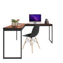 Ver imagem 4 de Escrivaninha Mesa de Canto em L 150x150cm Madeira Móveis Industrial Magno Cobre com Preto