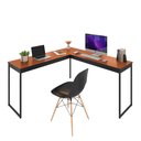 Ver imagem 1 de Escrivaninha Mesa de Canto em L 150x150cm Madeira Móveis Industrial Magno Cobre com Preto