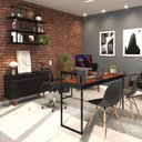 Ver imagem 5 de Escrivaninha Mesa de Canto em L 150x150cm Madeira Móveis Industrial Magno Cobre com Preto