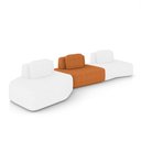 Ver imagem 3 de Sofá 3 Lugares Orgânico com Chaise e 2 Módulos Berlim Bouclê Off White/caramelo K01 - D’Rossi