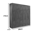 Ver imagem 2 de Guarda Roupa Casal 6 Portas 3 Gavetas 200cm Ubatuba Castanho - Valverde
