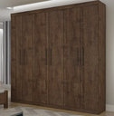 Ver imagem 1 de Guarda Roupa Casal 6 Portas 3 Gavetas 200cm Ubatuba Castanho - Valverde