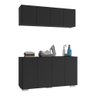 Conjunto Lavanderia Multiuso Armário Aéreo e Balcão 4 Portas Multimóveis Mp5054 Preto/branco - 3