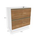 Ver imagem 3 de Balcão 2 Gavetas Kappesberg Celeste 100% Mdf Branco-nogueira 80cm