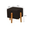 Ver imagem 5 de Kit 2 Puffs Quadrado Pés em Madeira Maciça Fiji Linho Marrom Escuro