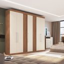 Ver imagem 1 de Guarda Roupa 258cm x 233,5cm Moderno Dormitorios Bege/Freijó/Off White