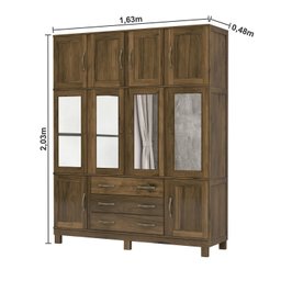 Guarda Roupa Casal 10 Portas 4 Espelhos 3 Gavetas e Pés Paris - 4