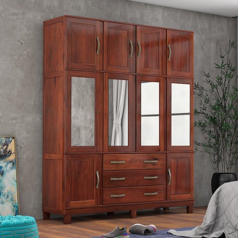 Guarda Roupa Casal 10 Portas 4 Espelhos 3 Gavetas e Pés Paris