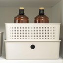 Ver imagem 2 de Cesto Organizador Baixo Bege Flow 34x27x9cm 8,2l Lavanderia Closet Banheiro ou