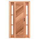 Ver imagem 1 de Kit Porta de Madeira Maciça PE26 Batente Duplo de Cedro Arana Esel 213(A)X156(L) Lado Esquerdo