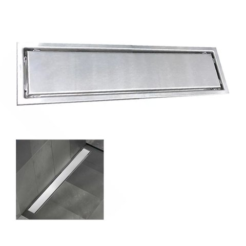 Ralo Linear Oculto 50cm Inox Banheiro Lavabo Anti Odor Anti Inseto Higienico Seguro Resistente Invis