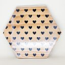 Ver imagem 2 de Tábua Hexágono com Corações Pretos G