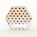 Ver imagem 1 de Tábua Hexágono com Corações Pretos G