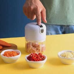 Mini Processador Moedor Elétrico Alho sem Fio Alimentos Usb - 4