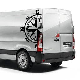 Par de Adesivos para Carro Aventureiro Bússola Camper-Medio 34x48cm - 2