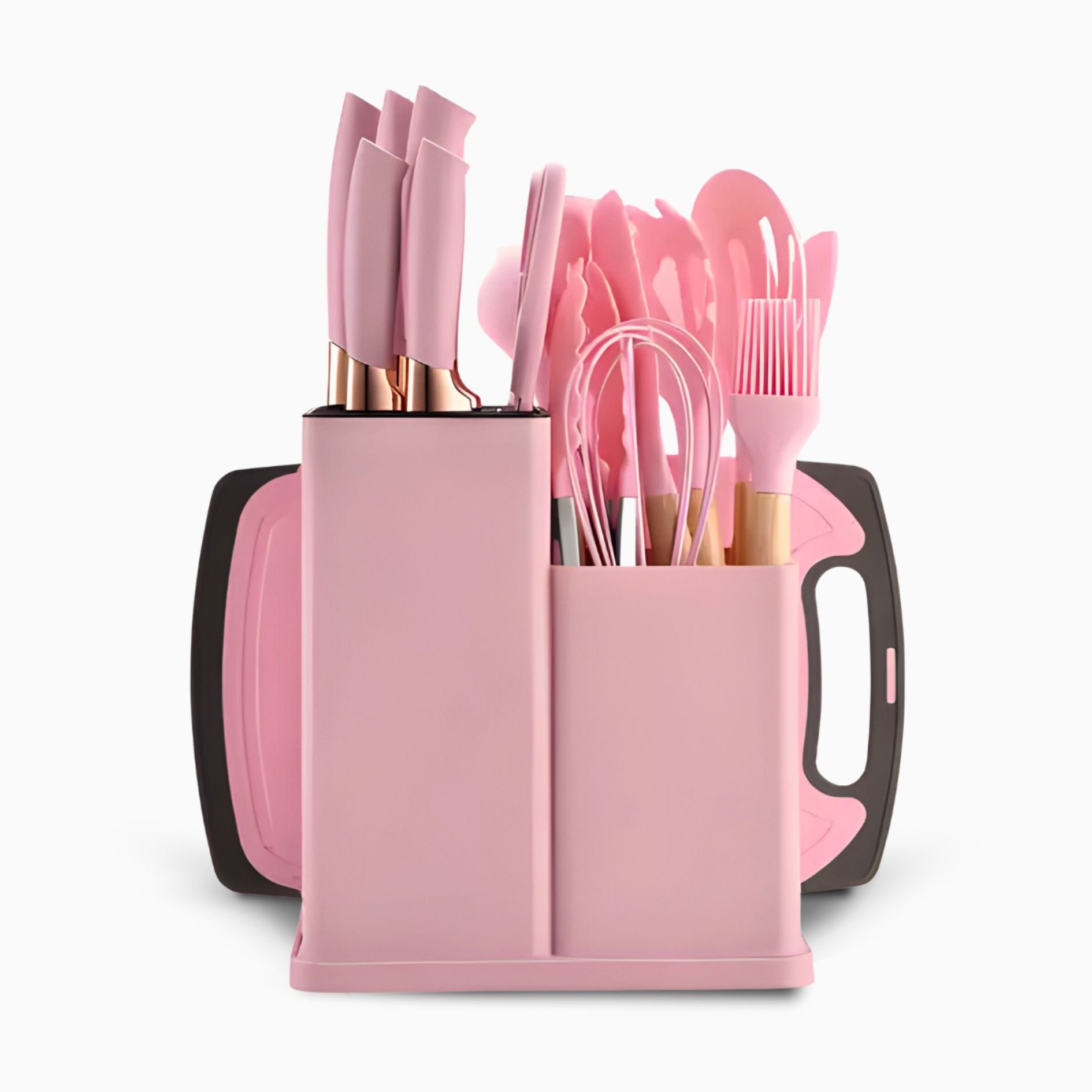 Kit Utensílios de Cozinha Jogo Completo 19 Peças - Rosa