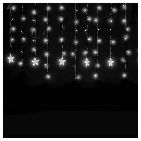 Pisca Cascata Cordão de Luz Estrela LED Branco 6 Metros 220V