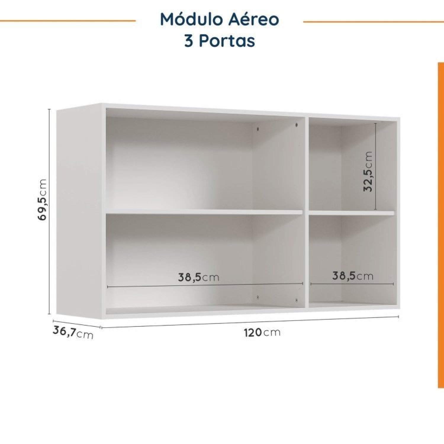 Cozinha Modulada 4 Peças sem Tampo 2 Aéreos 5 Portas e 2 Balcões Ipanema CabeCasa MadeiraMadeira - 13