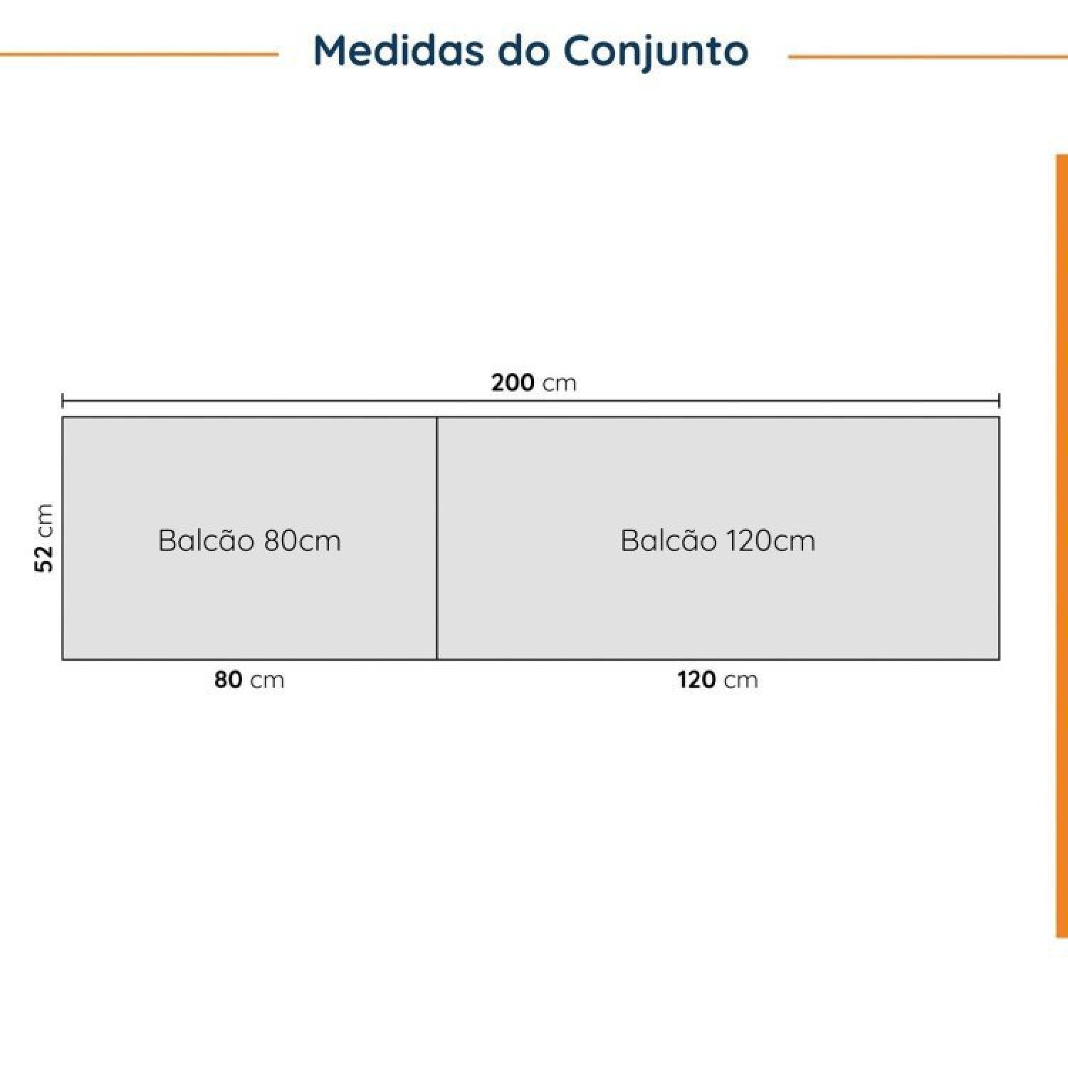 Cozinha Modulada 4 Peças sem Tampo 2 Aéreos 5 Portas e 2 Balcões Ipanema CabeCasa MadeiraMadeira - 7