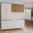 Ver imagem 1 de Cozinha Planejada 4 Peças sem Tampo 2 Aéreos 5 Portas e 2 Balcões Ipanema CabeCasa MadeiraOriginals B